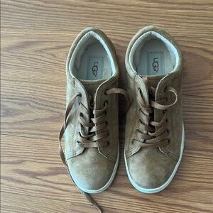 UGG Women's Tan Suede Lace-Up Sneakers